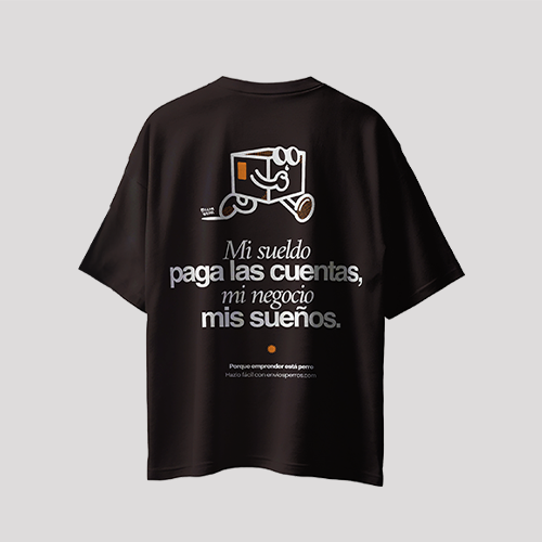 Playera oversized  "Mi negocio" Negra algodón heavyweight 220gr