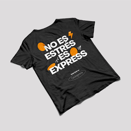 Playera negra mujer "no es estrés, es express"