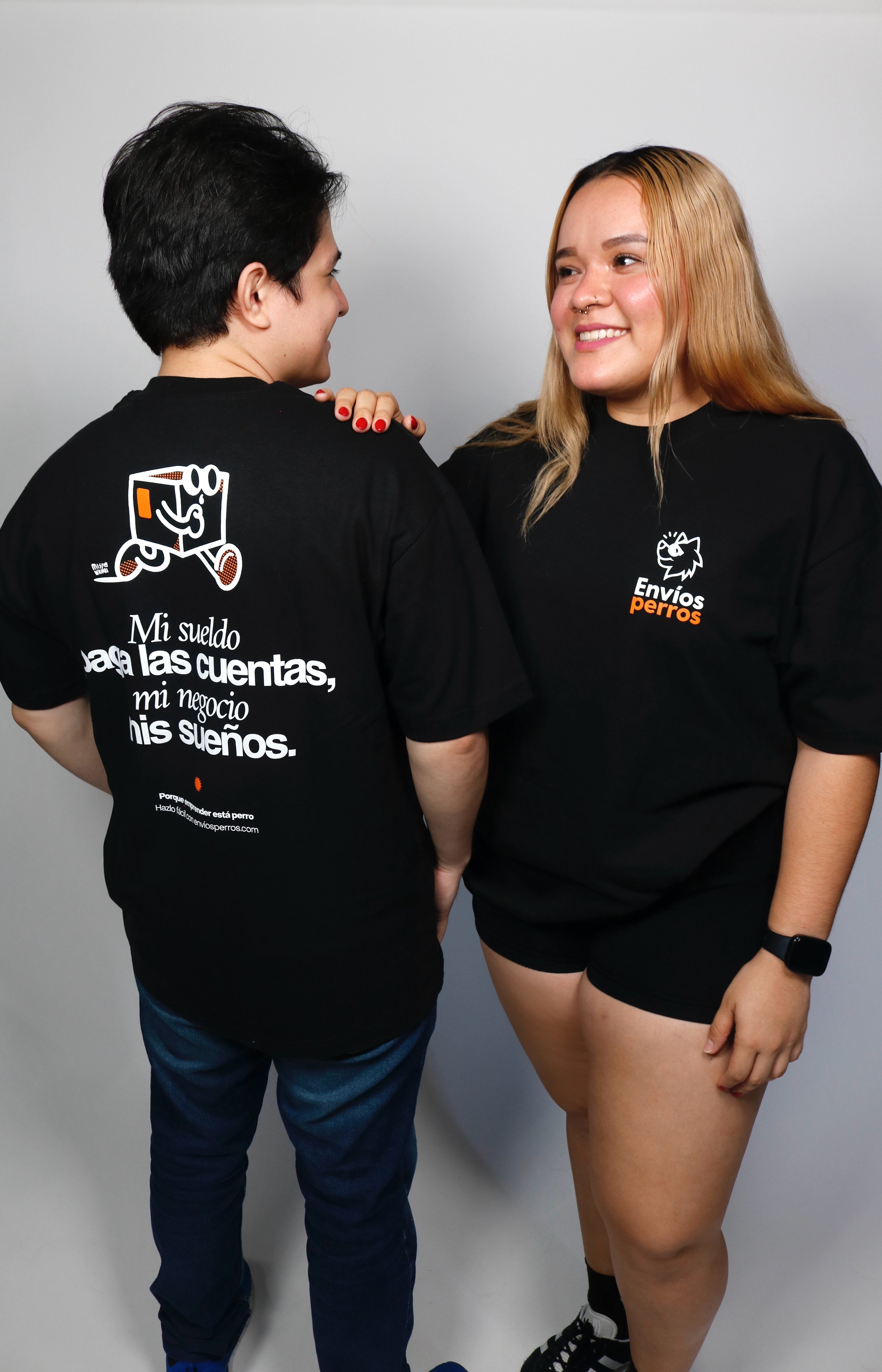 Playera oversized  "Mi negocio" Negra algodón heavyweight 220gr