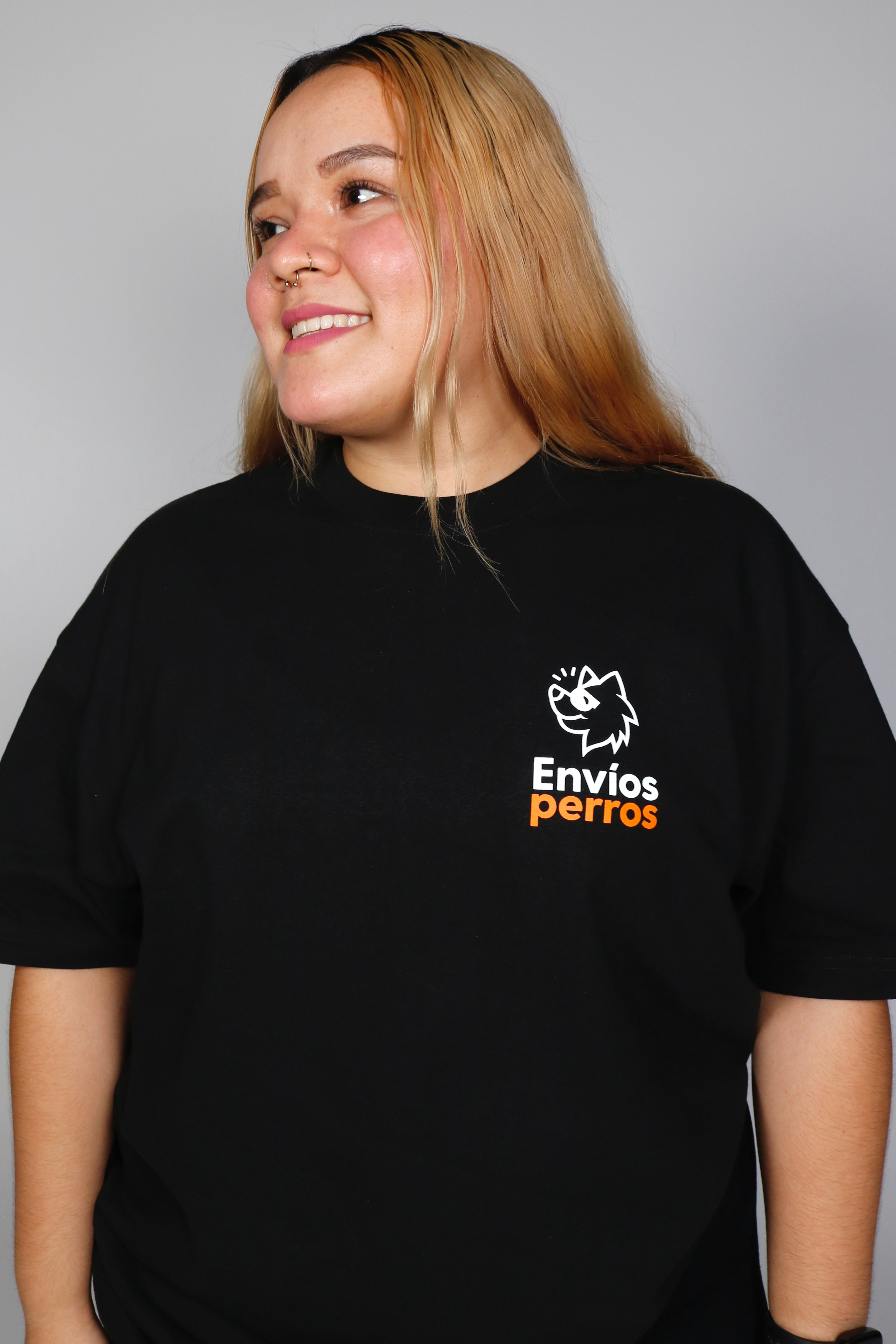 Playera oversized  "Mi negocio" Negra algodón heavyweight 220gr