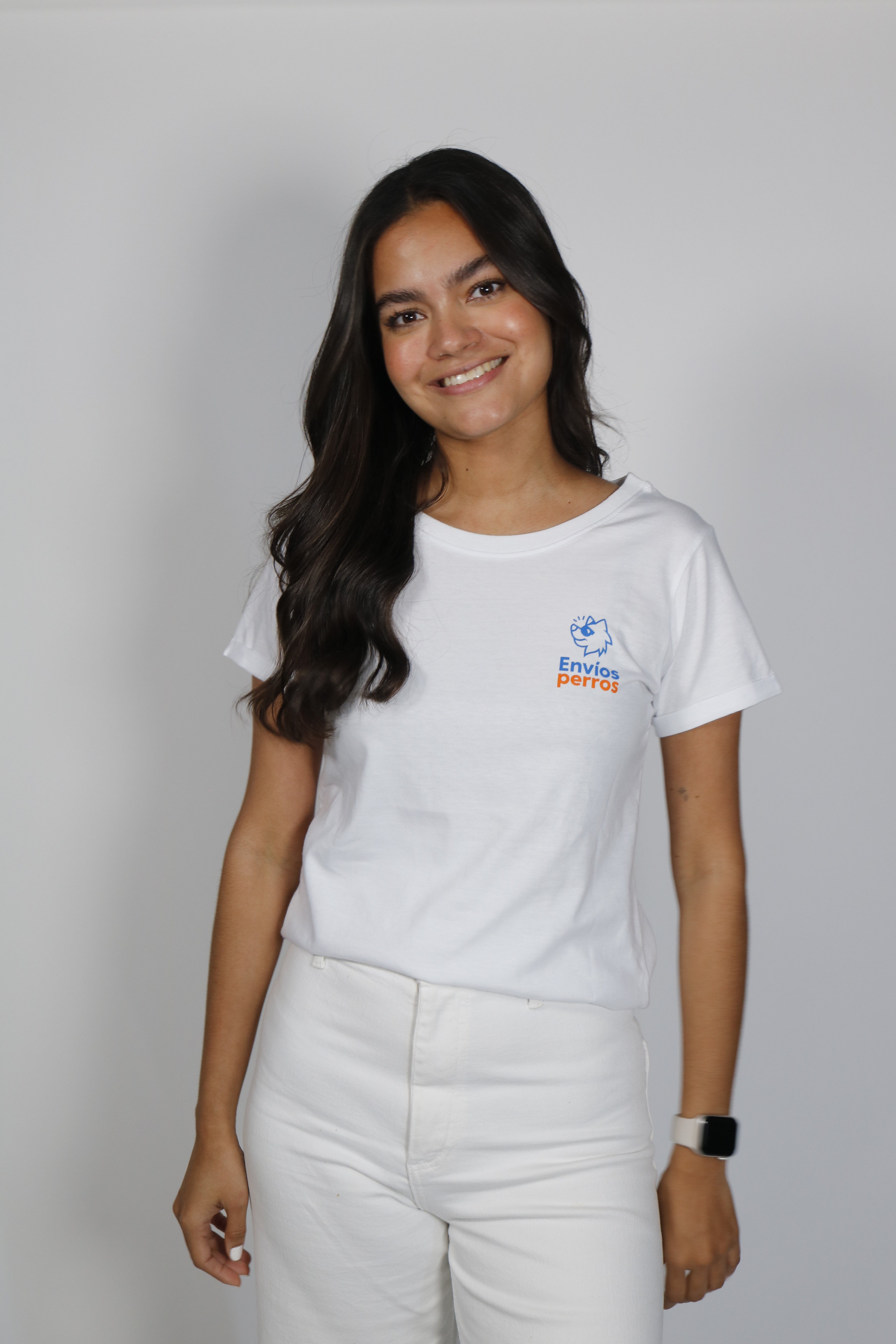 Playera blanca mujer "e-commerce era" con impresión en la espalda