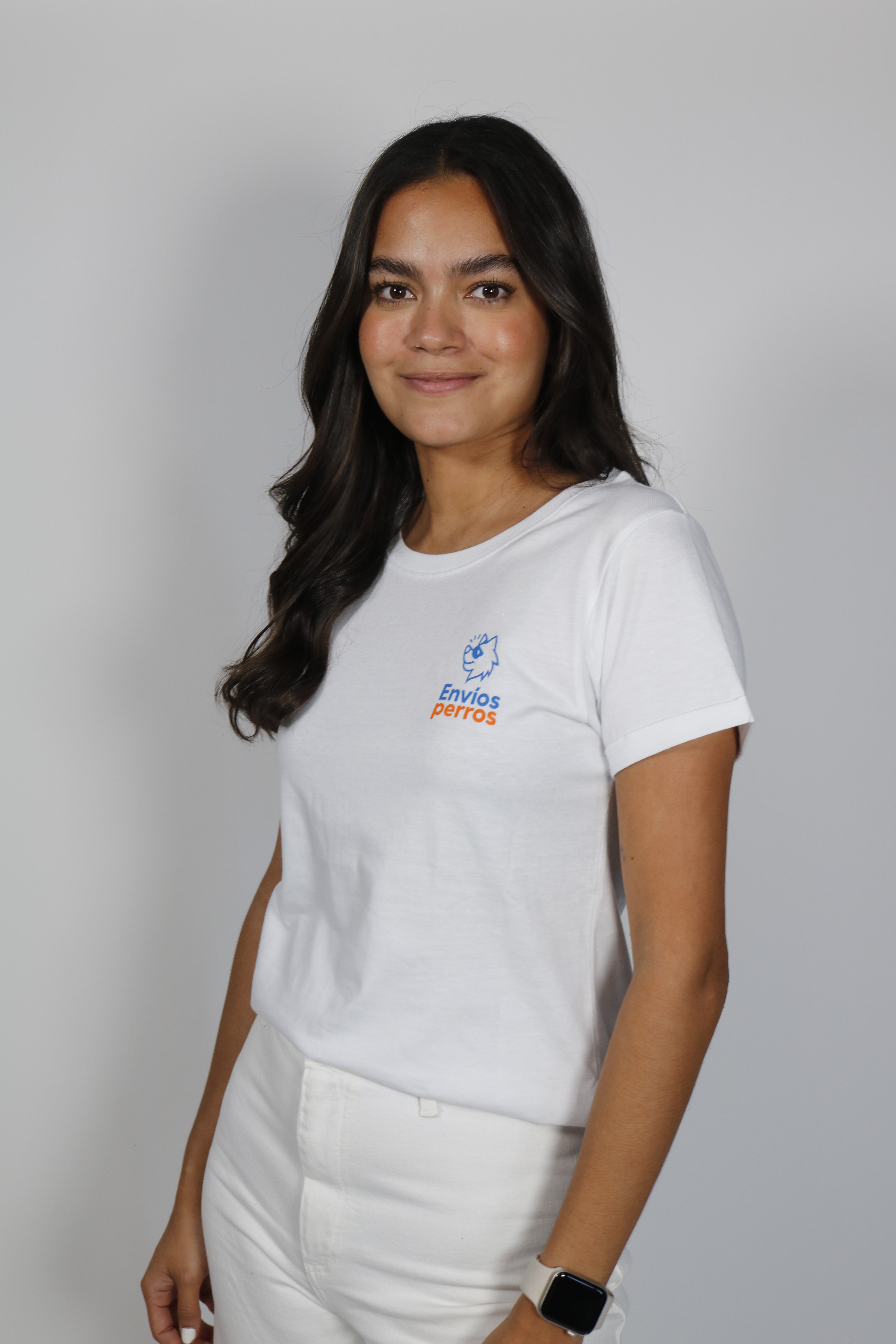 Playera blanca mujer "e-commerce era" con impresión en la espalda
