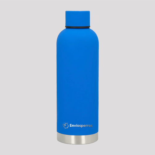 Termo de agua doble pared de aluminio Azul